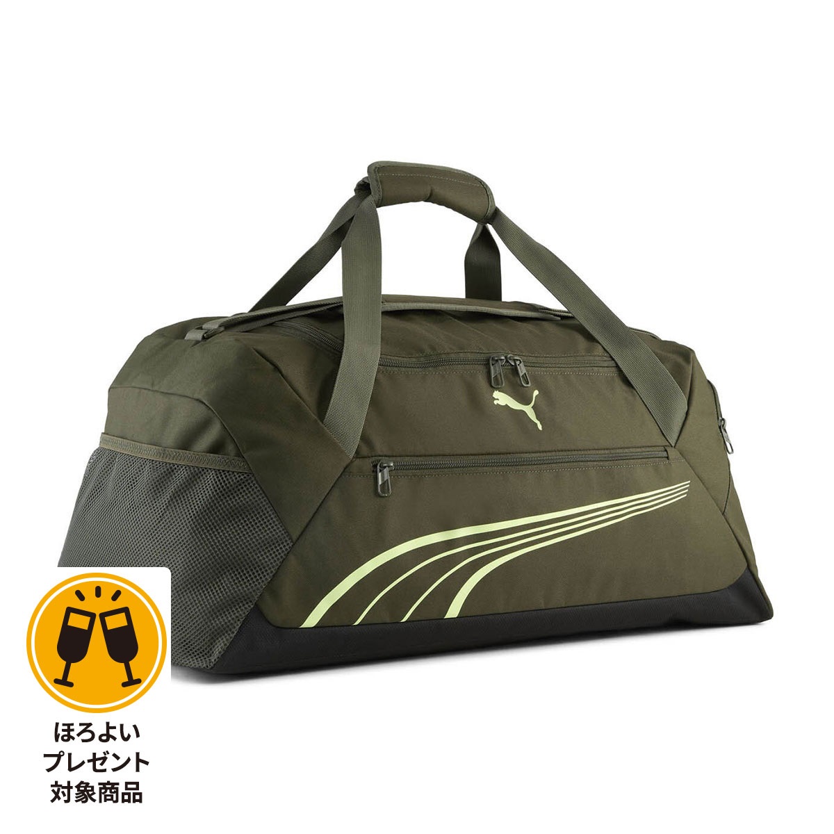 PUMA【プーマ】FUNDAMENTAL ミディアム スポーツバッグ　DARK OLIVE