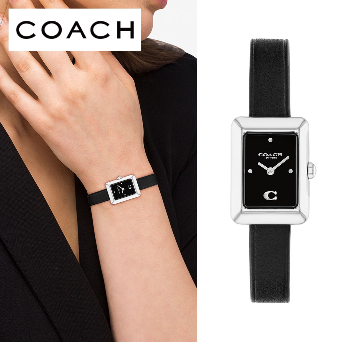 ＣＯＡＣＨ　ＭＡＲＡ　ＳＳ　レディース腕時計　黒革ベルト　14504583