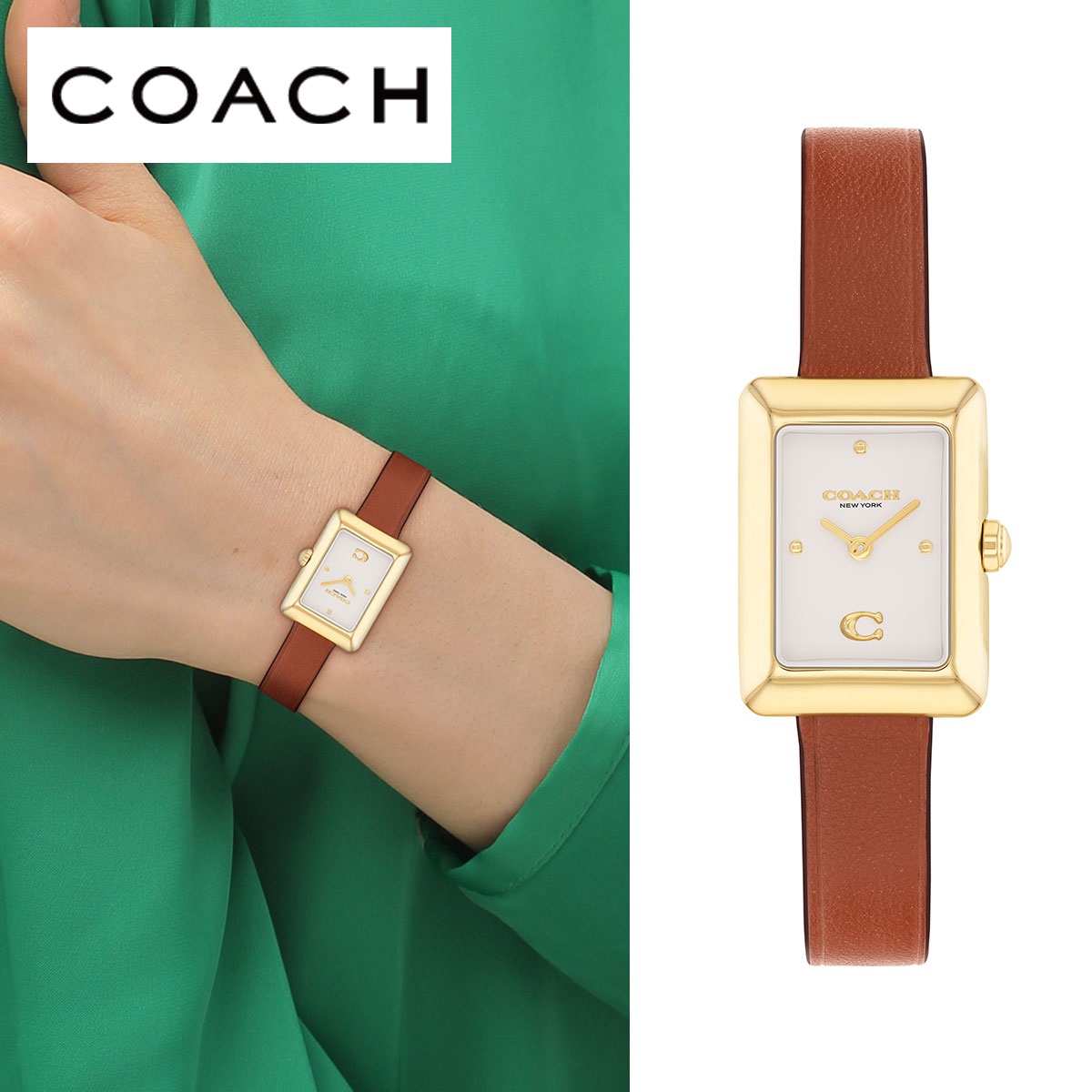 ＣＯＡＣＨ　ＭＡＲＡ　レディース腕時計　ゴールド　茶革ベルト　14504584