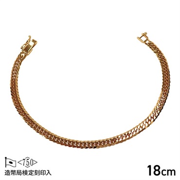 【造幣局検定マーク入り】 6面W喜平ブレスレット　10g×18cm