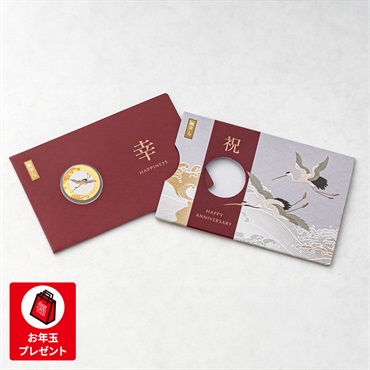 純金　メダルカード　「鶴」　約1g