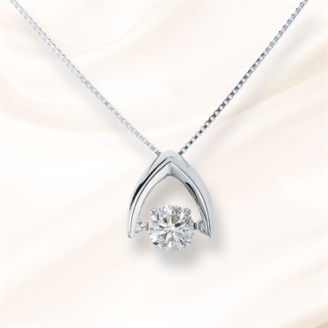 プラチナダイヤモンドネックレス0.3ct・ダンシング・傘