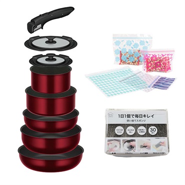 【IH対応】取っ手のとれるフライパン8点セット