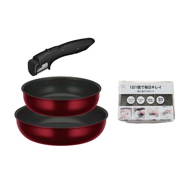 【IH対応】取っ手のとれるフライパン3点セット