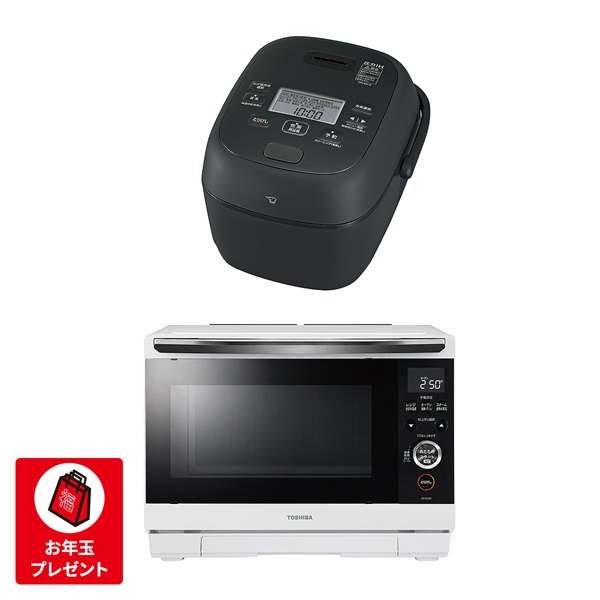象印＋東芝 5.5合圧力IH炊飯ジャー・26Lオーブンレンジセット