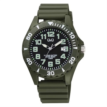 【CITIZEN】Q&Q　10年電池　スポーツウオッチ　（カーキ）