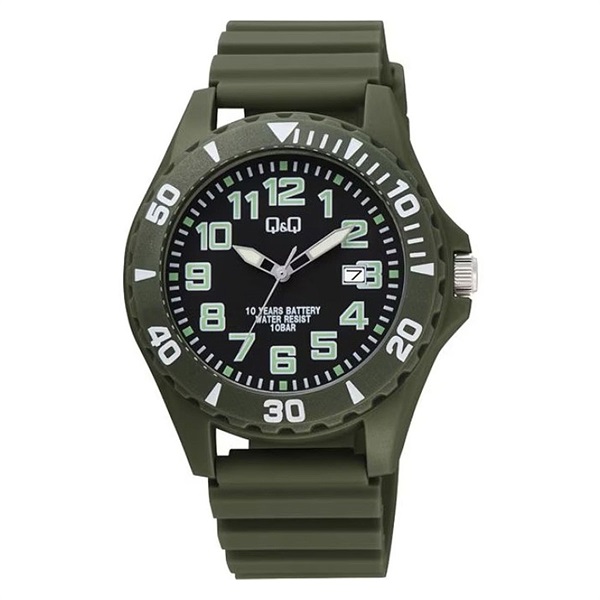【CITIZEN】Q&Q　10年電池　スポーツウオッチ　（カーキ）
