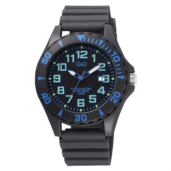 【CITIZEN】Q&Q　10年電池　スポーツウオッチ　（ブルー文字）