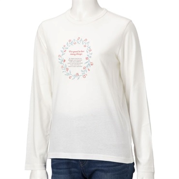 USAコットン フラワープリントＴシャツ