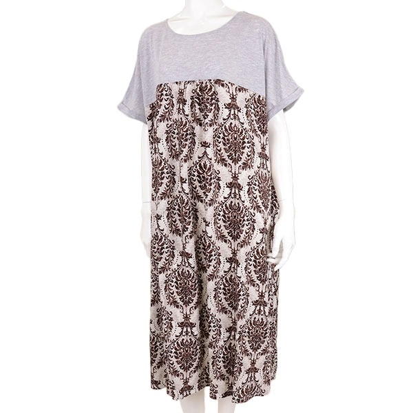 【2L-4L】プリント切替ワンピース