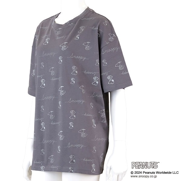 【2L-4L】綿100％スヌーピー総柄プリントＴシャツ