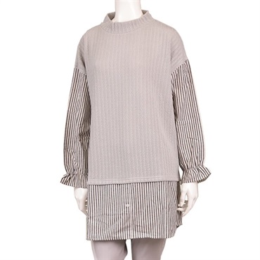 【2L-4L】起毛ベストフェイクカットソー