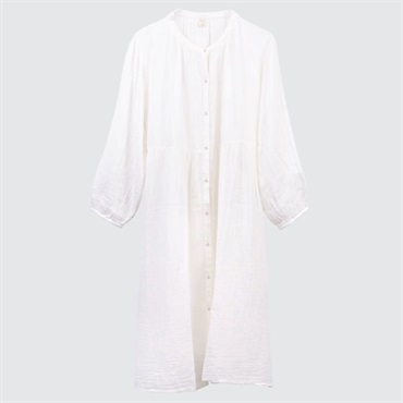 【2L-4L】綿100％　ダブルガーゼ切替ワンピース
