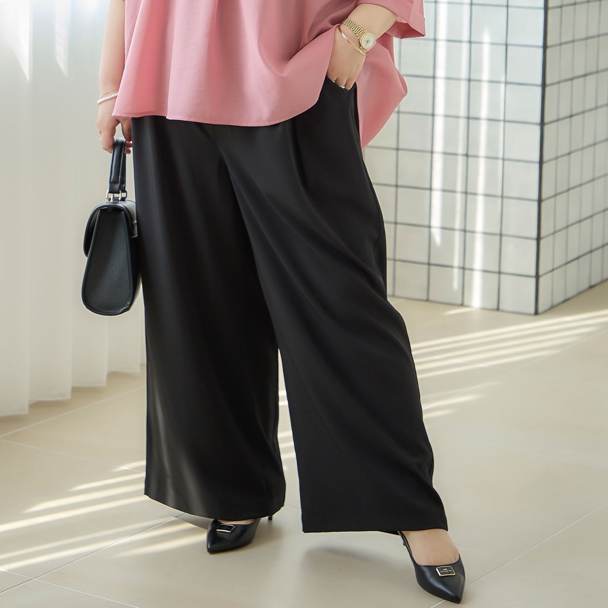 インフルエンサー：ぽっちゃりけいこコラボ ワイドパンツ