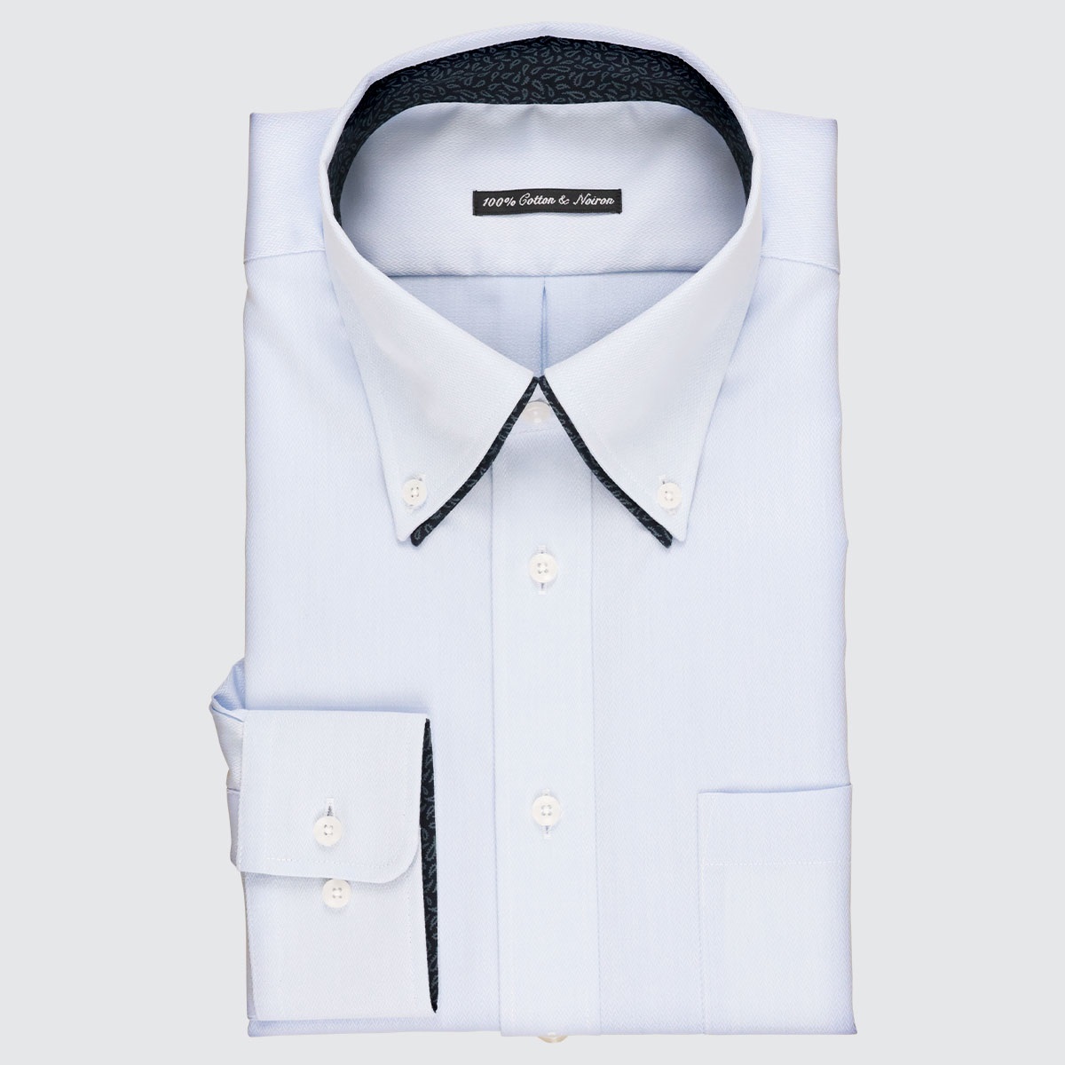 【綿100％ノーアイロン】魔法のデザインシャツ　ボタンダウン