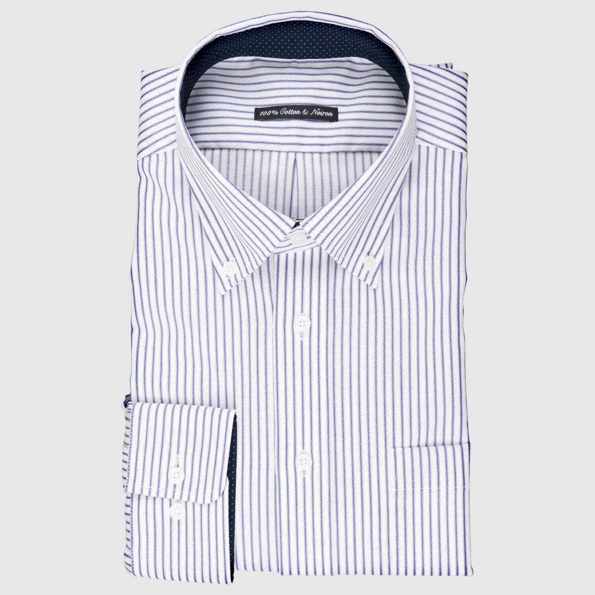 【綿100％ノーアイロン】魔法のデザインシャツ　ボタンダウン