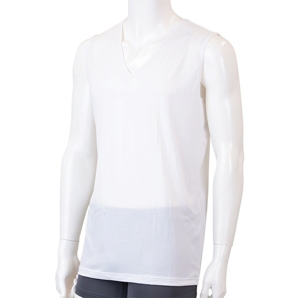 シルリネン  クールオン 紳士ストレッチＶ首スリーブレス
