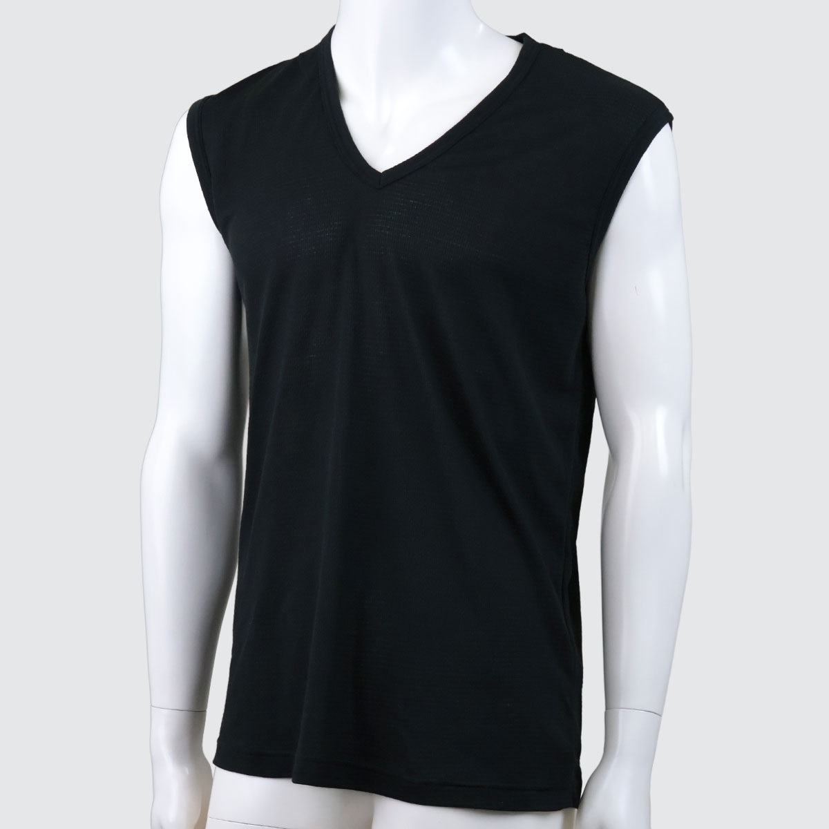 クールオン紳士綿メッシュＶ首スリーブ