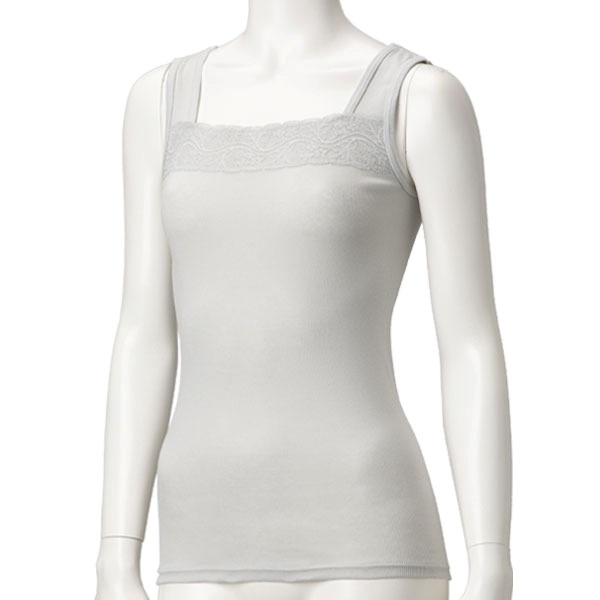 オーガニックコットン レースタンクトップ