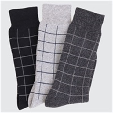 HEAT ON 紳士綿混パイル編クルー丈ソックス３足組