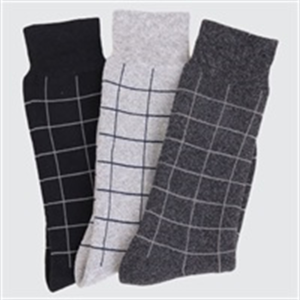 HEAT ON 紳士綿混パイル編クルー丈ソックス３足組