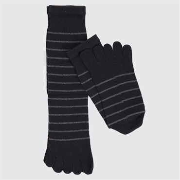 HEAT ON 紳士綿混５本指クルー丈ソックス２足組