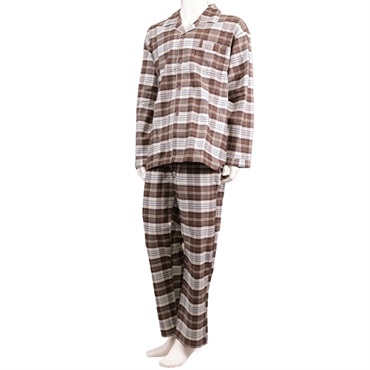 紳士 長袖 綿 ネルシャツ パジャマ