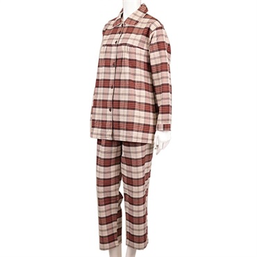 婦人 長袖 綿 ネルシャツ パジャマ