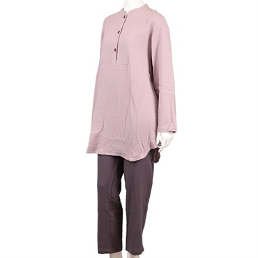 婦人 長袖 綿 ガーゼパジャマ