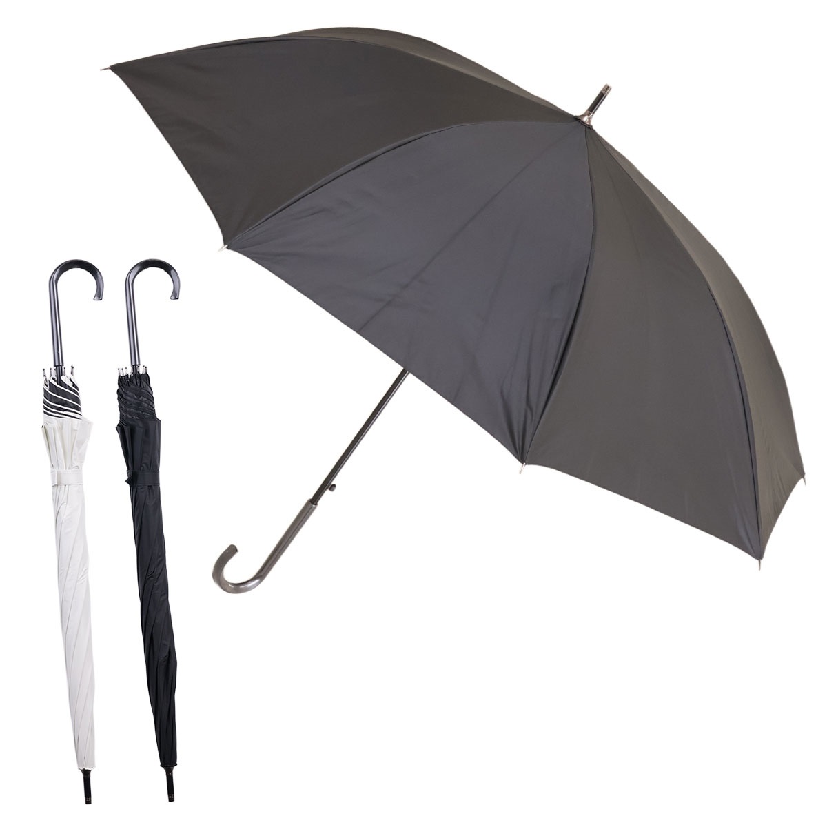 【晴雨兼用】熱を空へ逃がす傘５５cm　メンズ長