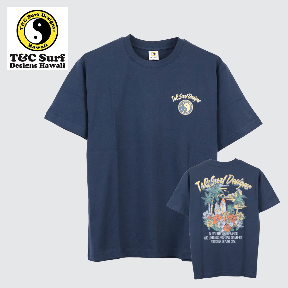 T＆C【タウンアンドカントリー】ヤシの木プリントTシャツ