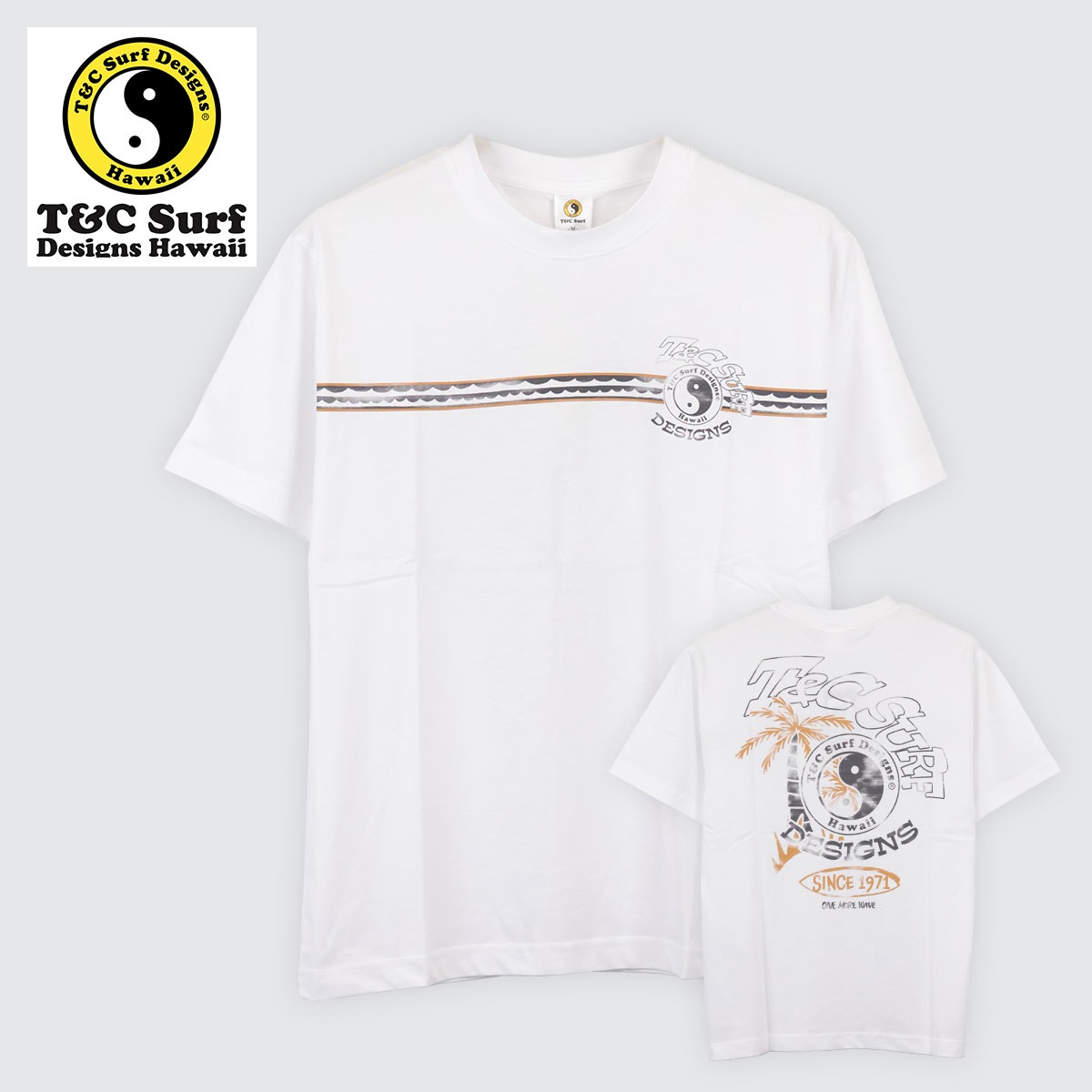 T＆C【タウンアンドカントリー】ヤシ陰陽プリントTシャツ