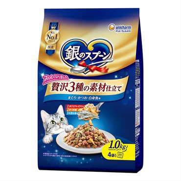 銀のスプーン 贅沢3種の素材仕立て まぐろ・かつお・白身魚味 1.0kg