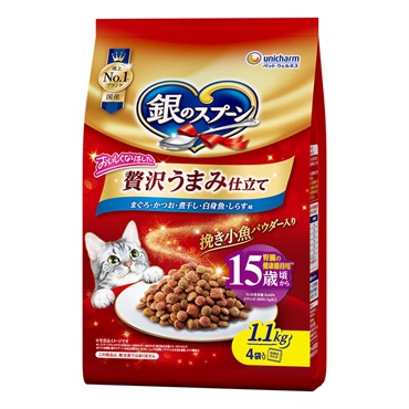 銀のスプーン 贅沢うまみ仕立て 15歳頃から まぐろ・かつお・煮干し・白身魚・しらす味 1.1kg