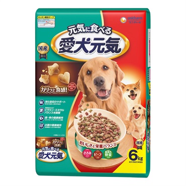 愛犬元気　ささみ・ビーフ・緑黄色野菜入り　6kg