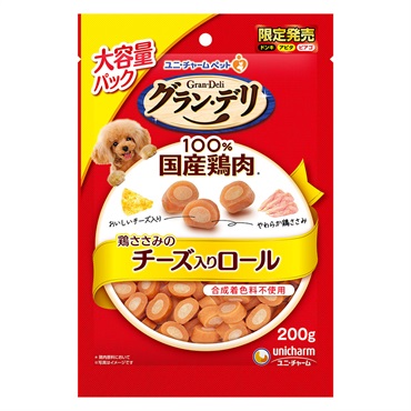 【ドンキ・アピタ・ピアゴ限定】グラン・デリ　おやつ　100％国産鶏肉　鶏ささみのチーズ入りロール200g