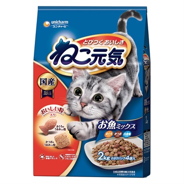 ねこ元気　お魚ミックス まぐろ・かつお・白身魚入り 2kg