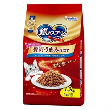 銀のスプーン 贅沢うまみ仕立て まぐろ・かつお・煮干し・白身魚・しらす味 1.3kg