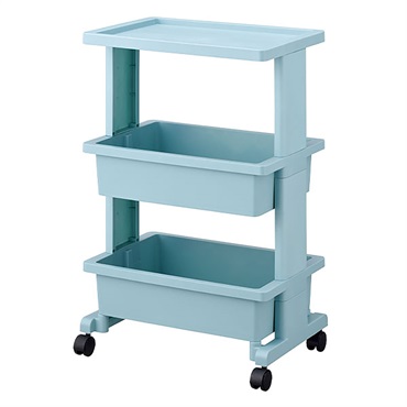 リセ　テーブルワゴン3段　ブルー