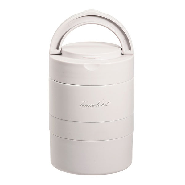 ステンレス連結式ランチジャー700ml  グレーホワイト