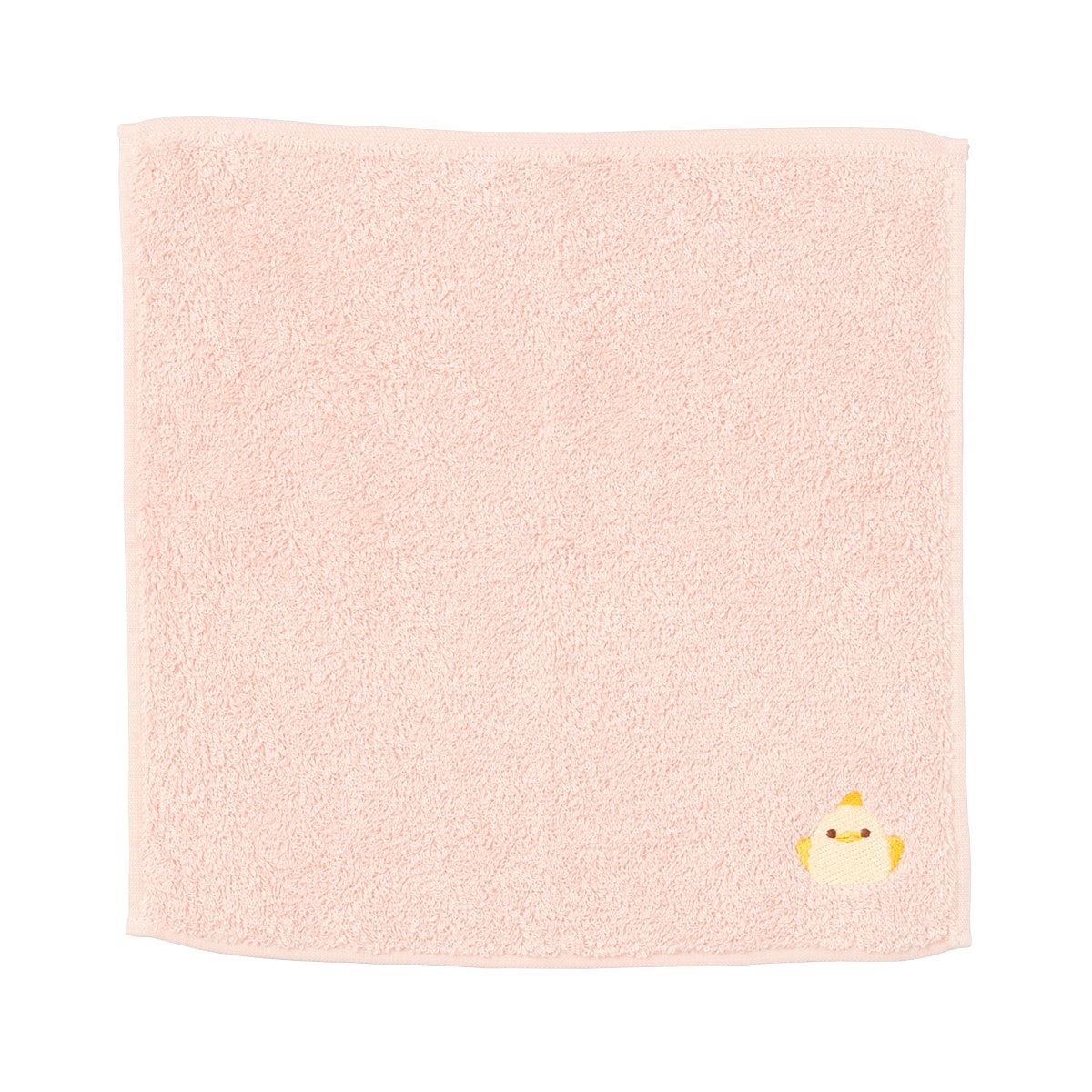 ぴよりん　刺繍　ミニタオル　ピンク 約25×25cm
