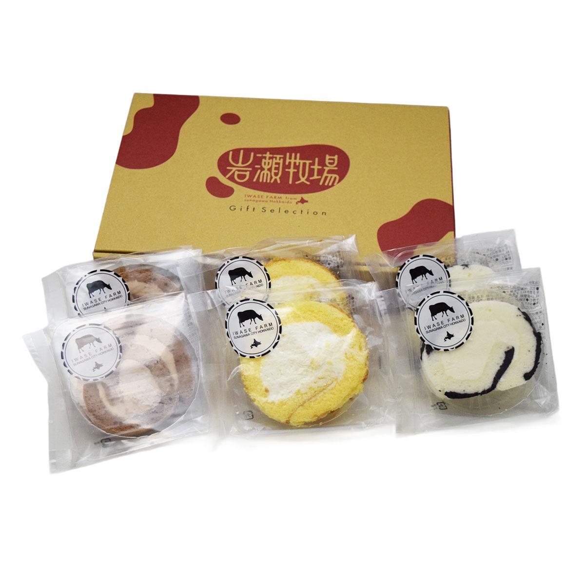 岩瀬牧場 【6個入】3種のロールケーキ