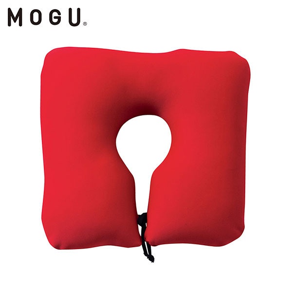 MOGU ビーズクッション ネックピロー レッド