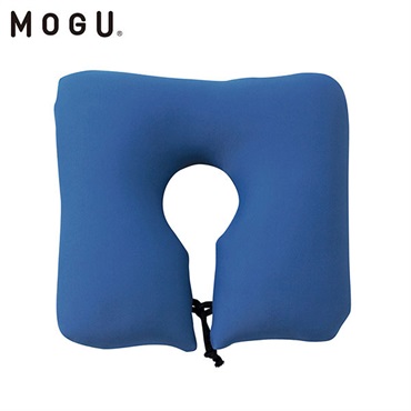 MOGU ビーズクッション ネックピロー ブルー