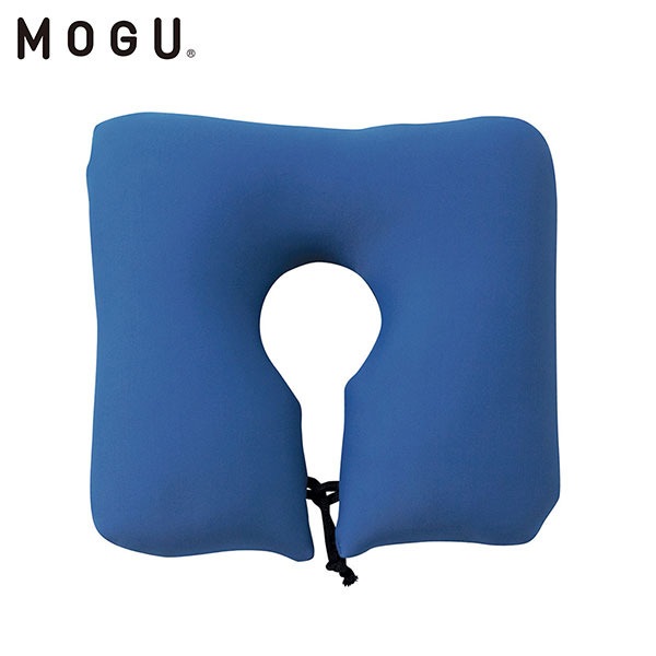 MOGU ビーズクッション ネックピロー ブルー