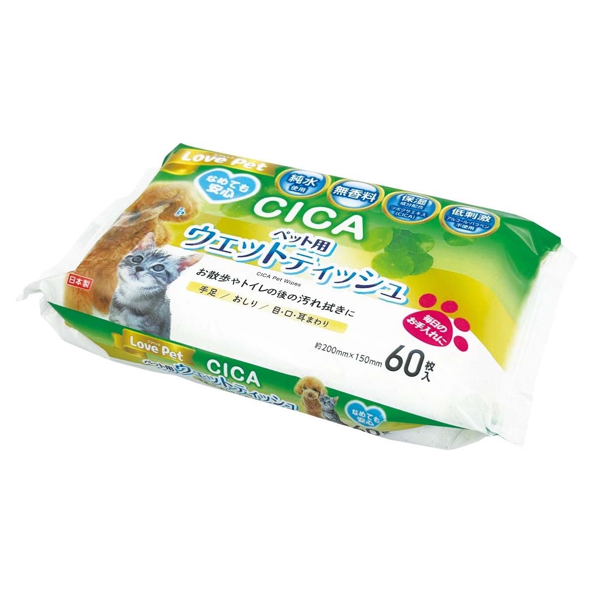 Love Pet　ペット用ウェットティッシュ　CICA　60枚入