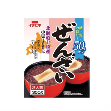 イチビキ 糖質・カロリー50％オフ ぜんざい 2人前 350ｇ