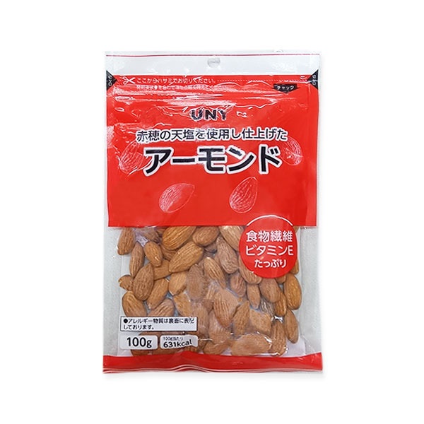 UNY 赤穂の天塩を使用し仕上げたアーモンド 100g