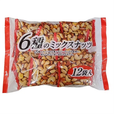 稲葉ピーナツ 6種のミックスナッツ 12袋入（228g）