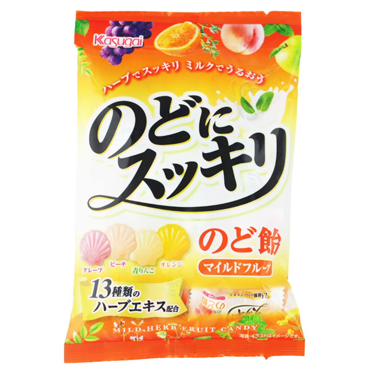 春日井製菓 のどにスッキリのど飴 マイルドフルーツ 118g